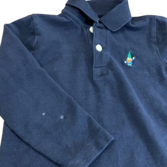 Crewcuts Long Sleeve Navy Polo Shirt With Gnome Logo Size Boy Toddler 2T - Picture 3 of 8